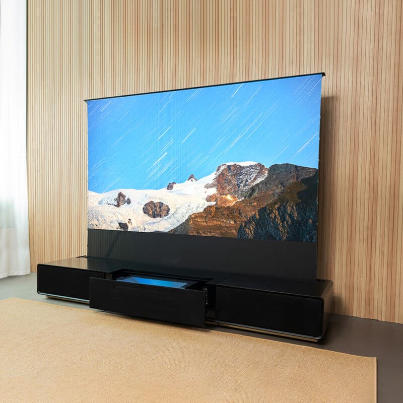 Laser TV Lowboard Integrated Schwarz Matt