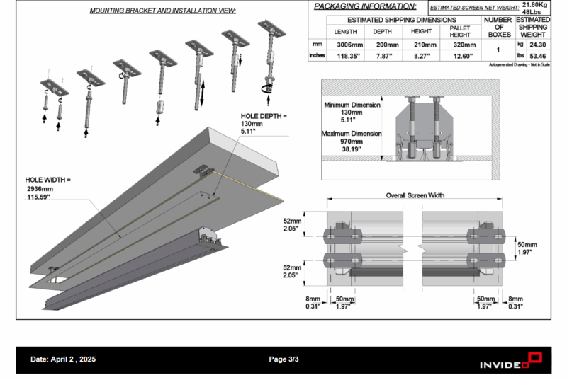InVideo CAD Zeichnung & Individuelle Leinwandplanung