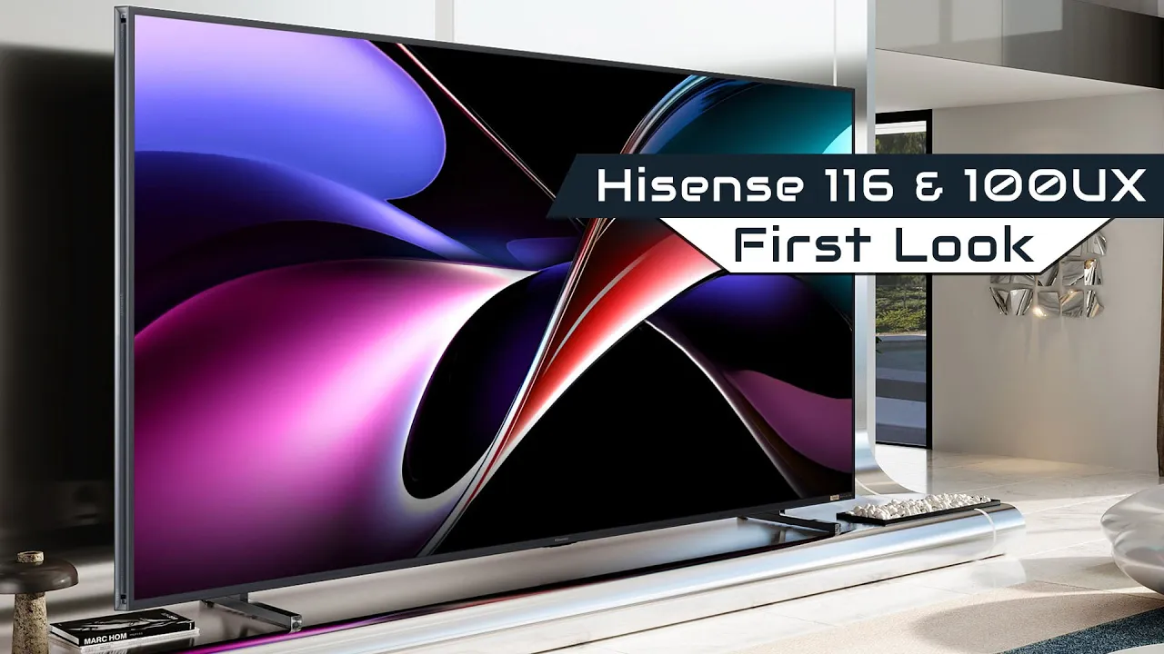 YouTube-Video abspielen: 116 Zoll TV-Gigant! Das hast du noch nie gesehen – Hisense 116UXQ & 100UXQ RGB Mini-LED!